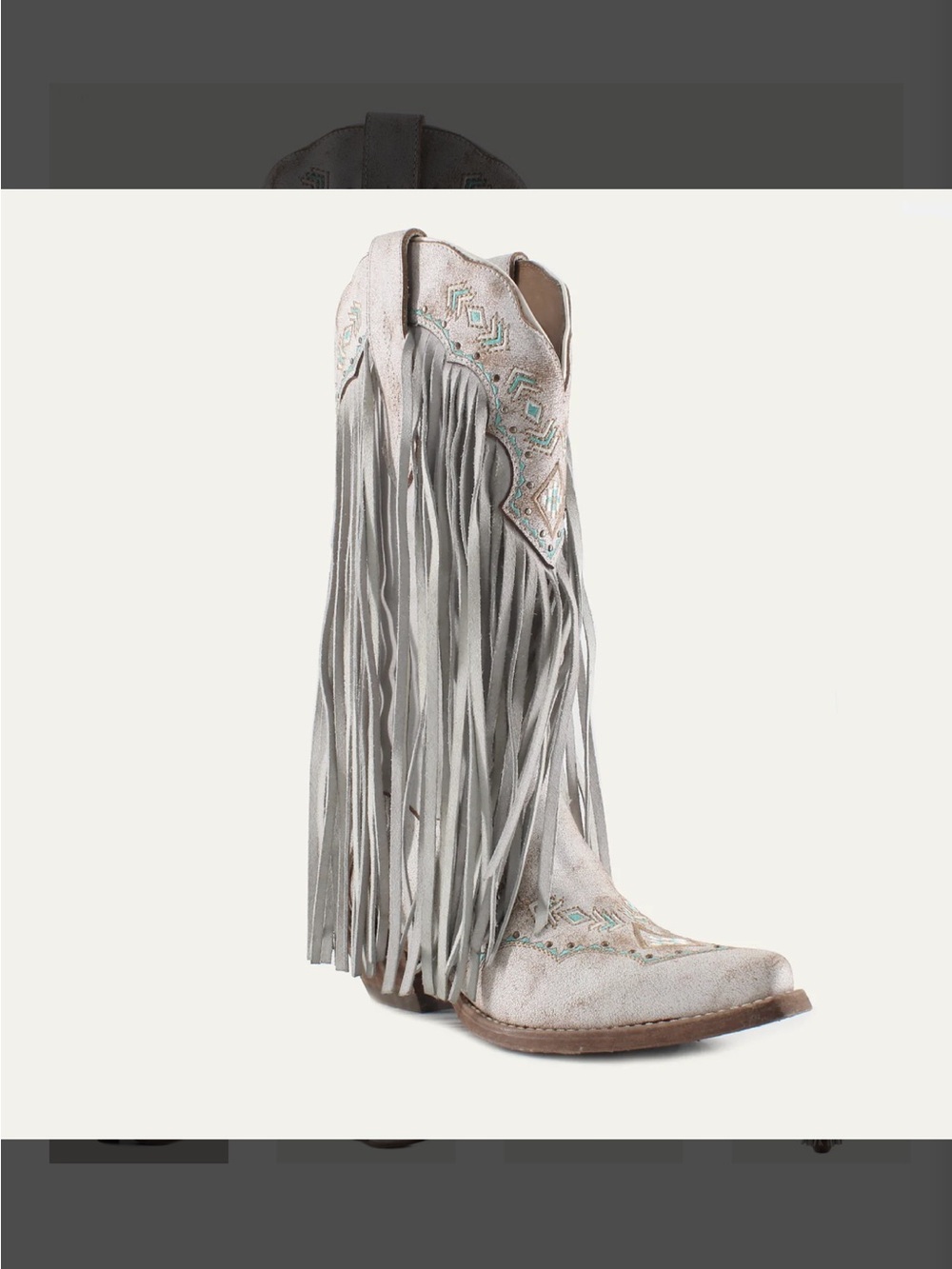 Buck & Brana Leather Fringed Western Boot NWT